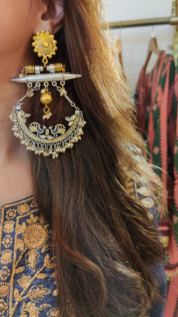 Royal Denim Gold Kaftan Dress