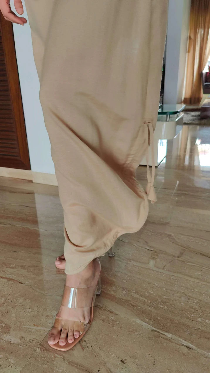 Classic Beige Co-Ord Set with Necklace