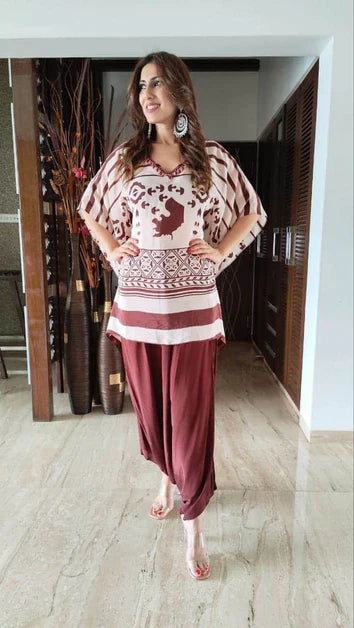 Luxury Maroon Crepe Co-Ord Set
