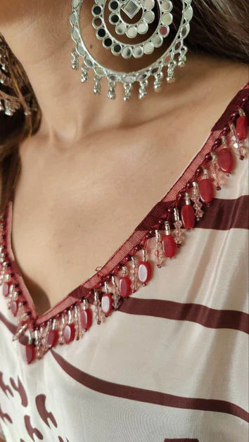 Luxury Maroon Crepe Co-Ord Set