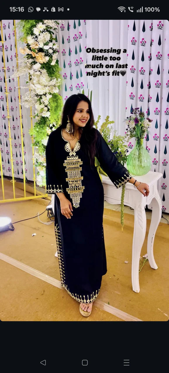 Luxury Black Party Kaftan