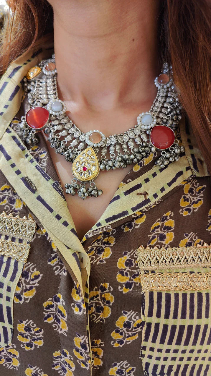 Classic Brown Motif Shirt Set