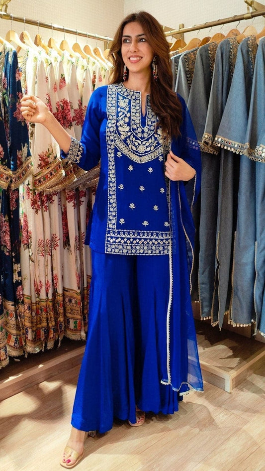 Royal Blue Traditional Sharara Set